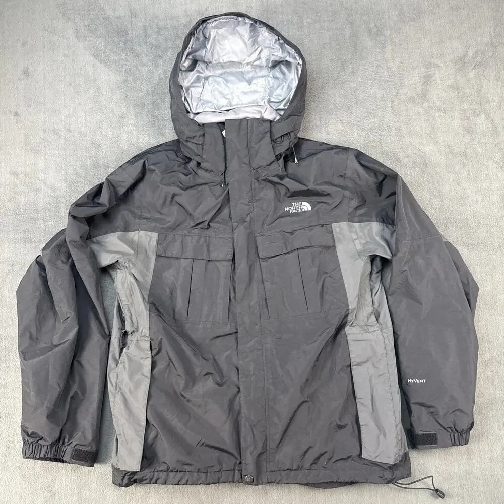 The North Face Men Vintage Black Hyvent Jacket + Puffer Liner Combo Sz. Medium